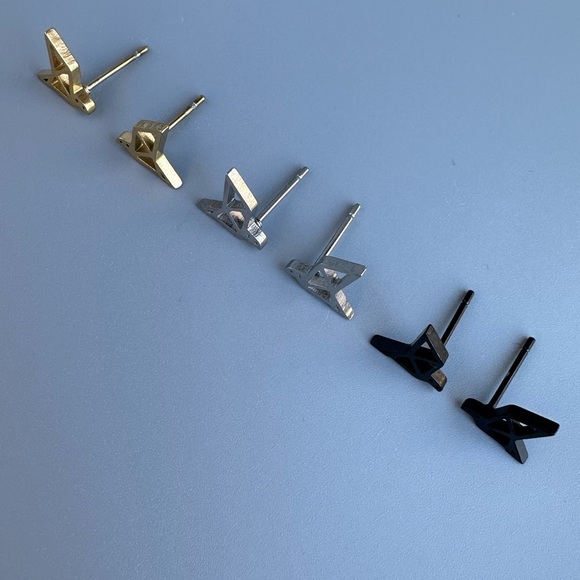 Surgical Steel Origami Bird Stud Earrings - Picture 8 of 16